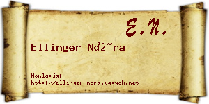 Ellinger Nóra névjegykártya