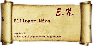 Ellinger Nóra névjegykártya